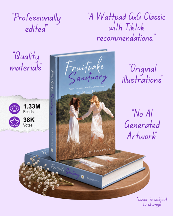 fruitcake sanctuary product cover Fruitcake Sanctuary Vol. 1 by roxxxyy23 (Pre-order) | Hardbound Physical Copy | Self-Published | GL Novel | Girl Love | Sapphic Novel | Wattpad | GxG | WLW